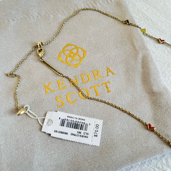•••SOLD•••NWT Kendra Scott Haven Heart Gold Strand Necklace in Multi Mix - Picture 9 of 11